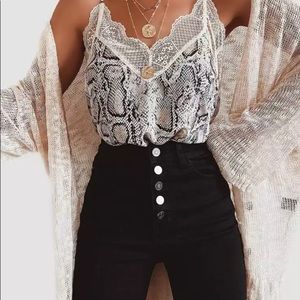 ($3 for $30 🍍(NEW) 🐍 Snakeskin Satin Lace Cami